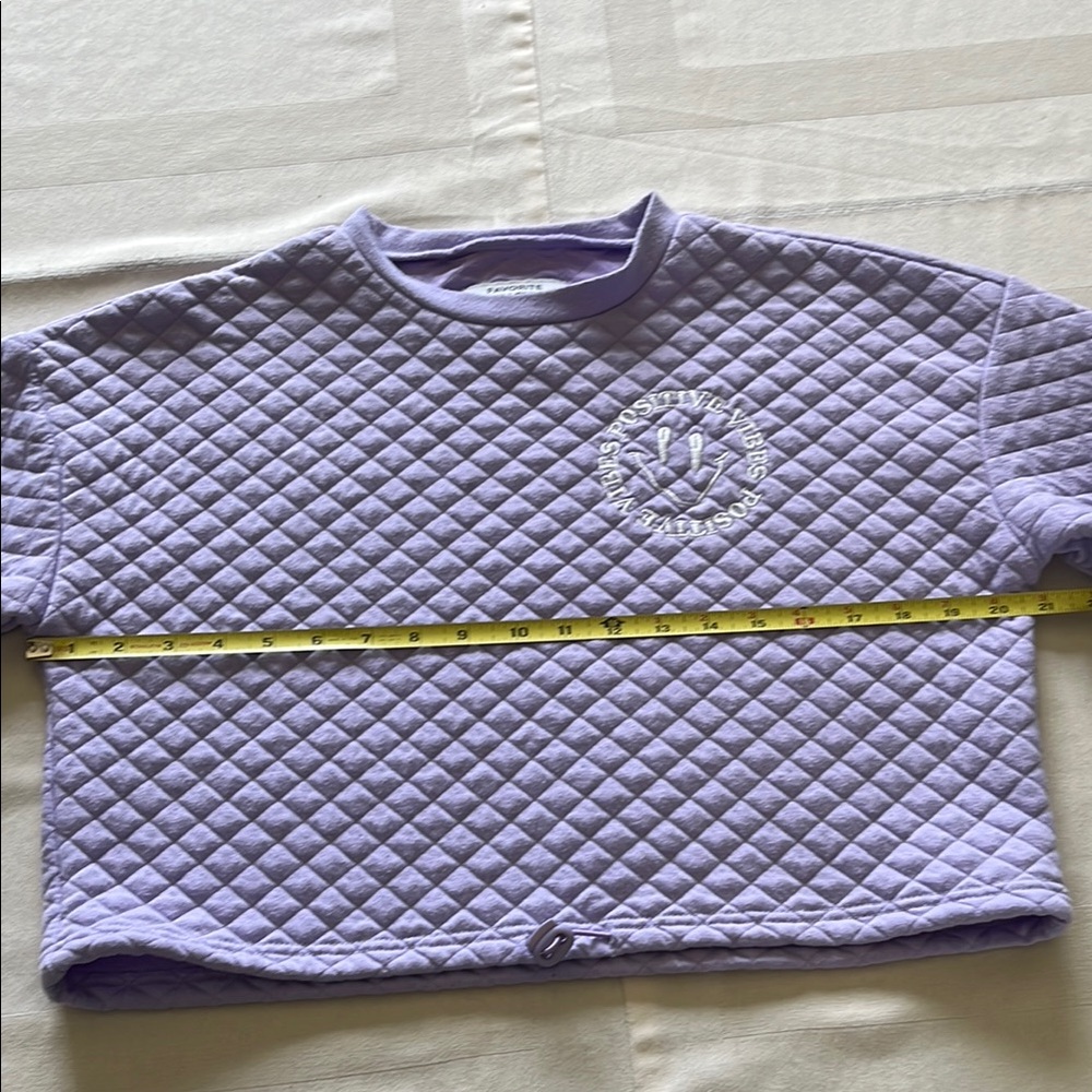 Rue21 Purple Cropped Boxy Sweatshirt - Picture 6 of 8